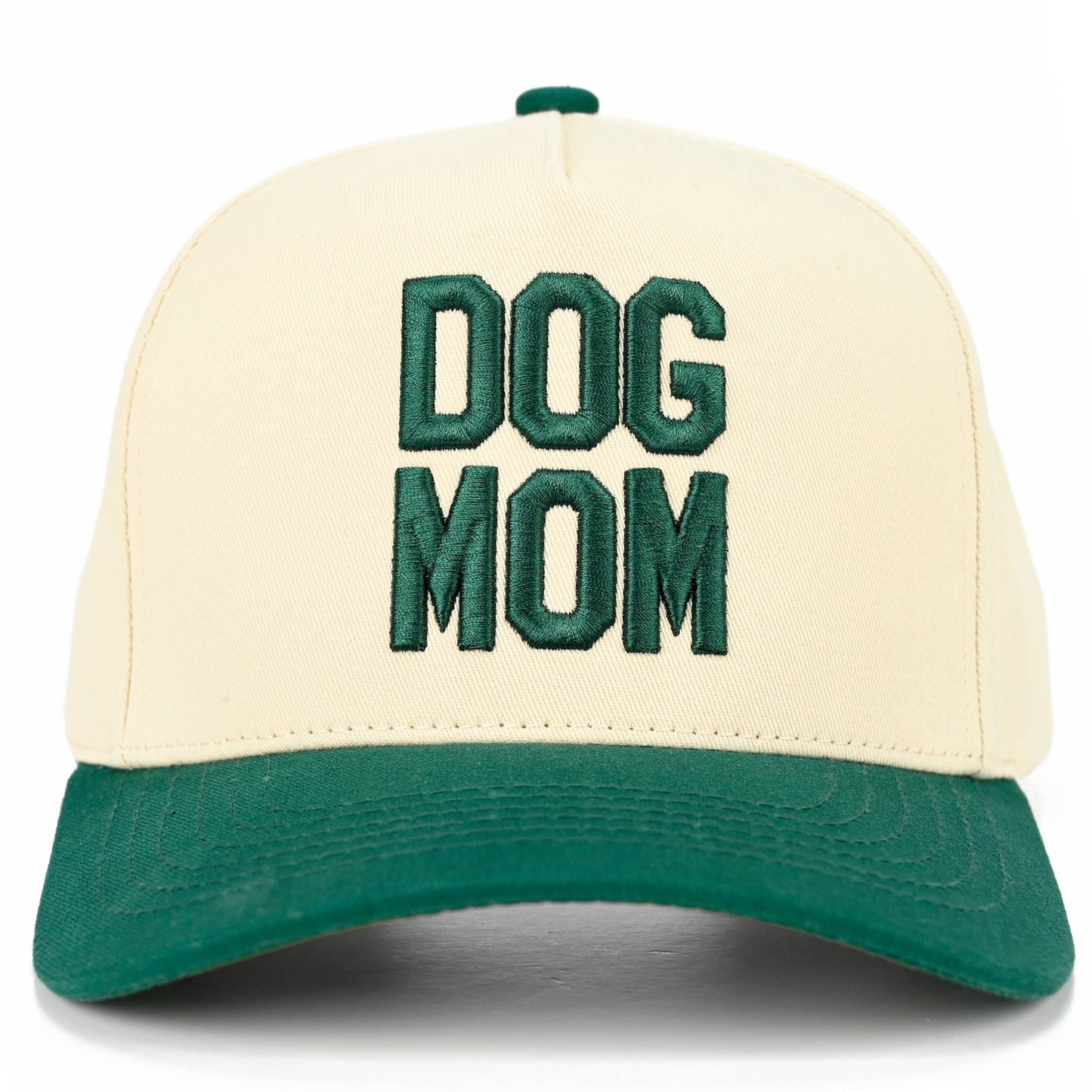 DOG MOM Embroidered Two Tone Trucker Cap