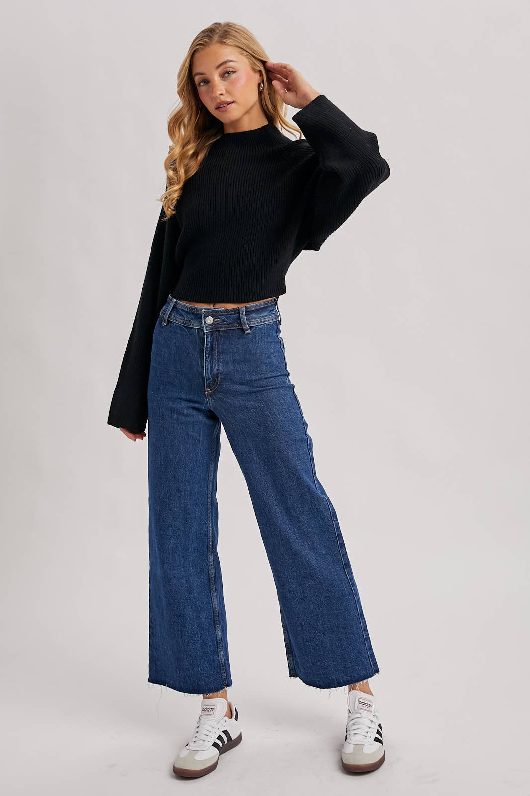 OPEN BACK TIE SWEATER