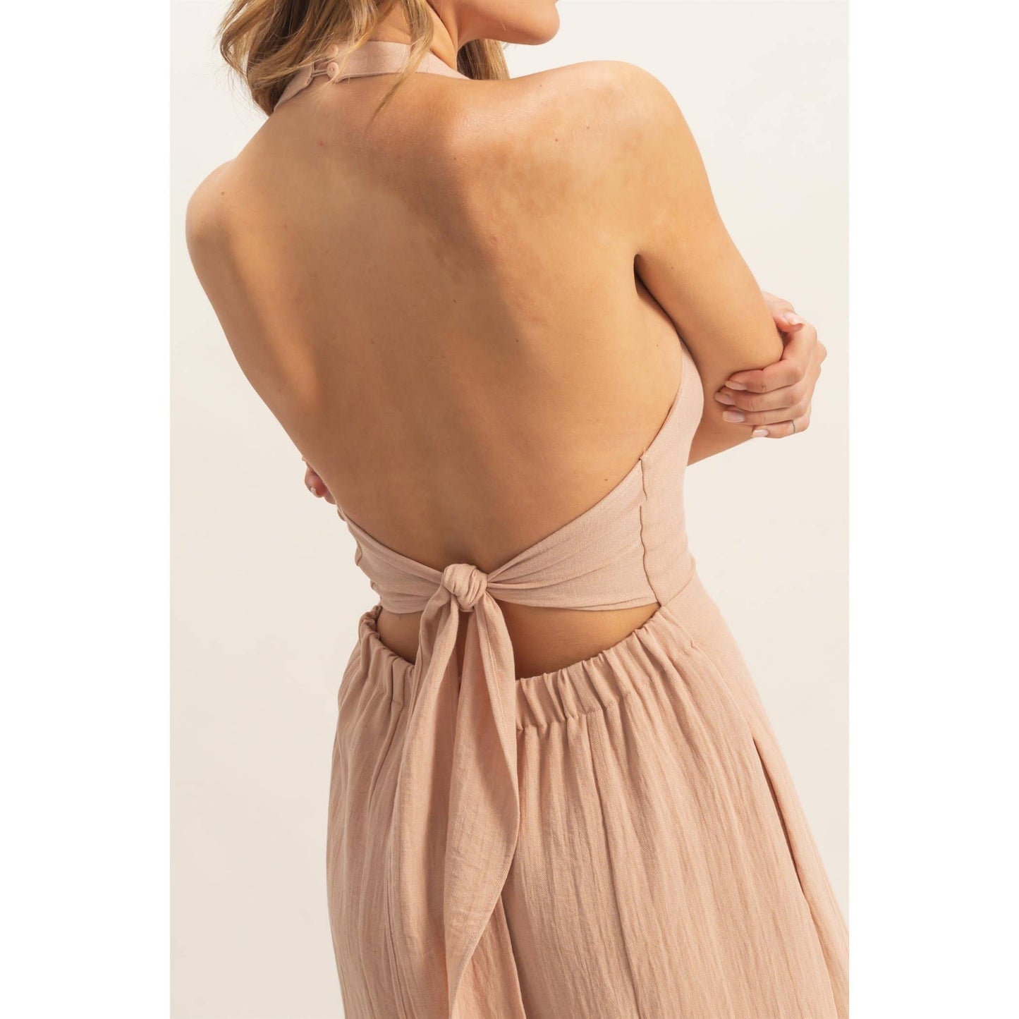 Halter Button Jumpsuit