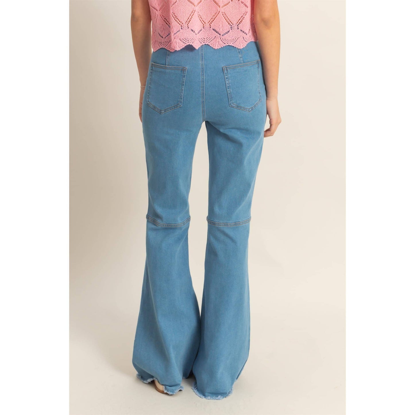 High-Waist  Denim Flared Pants