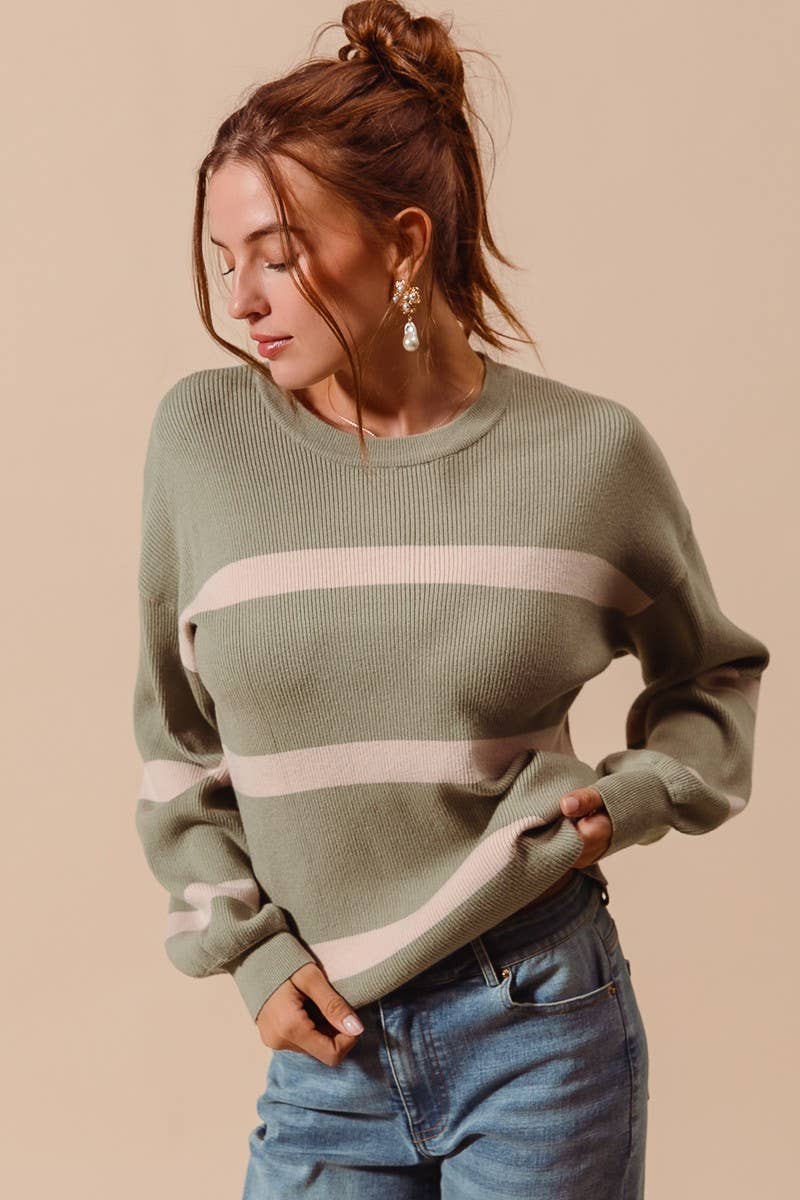Olive stripe sweater