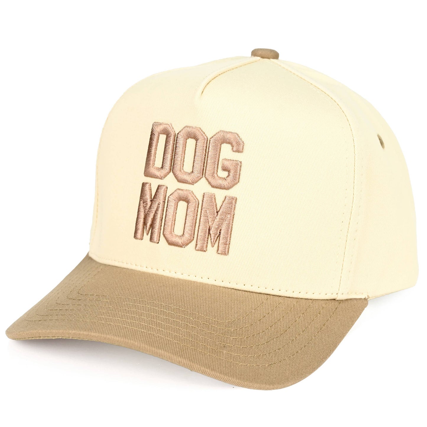 DOG MOM Embroidered Two Tone Trucker Cap