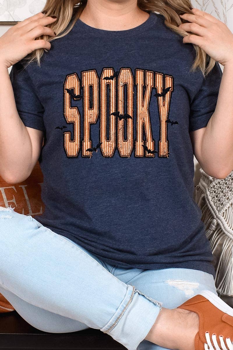 Retro Stripe Spooky Graphic Tee