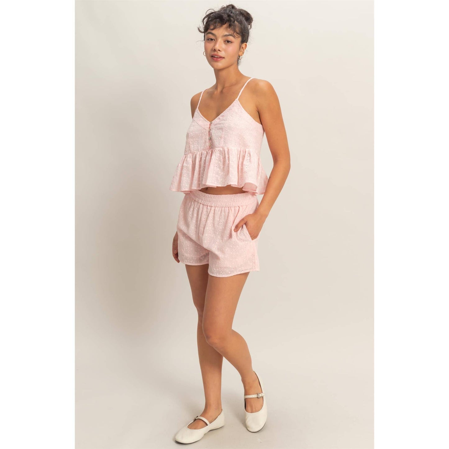 Button Peplum Top