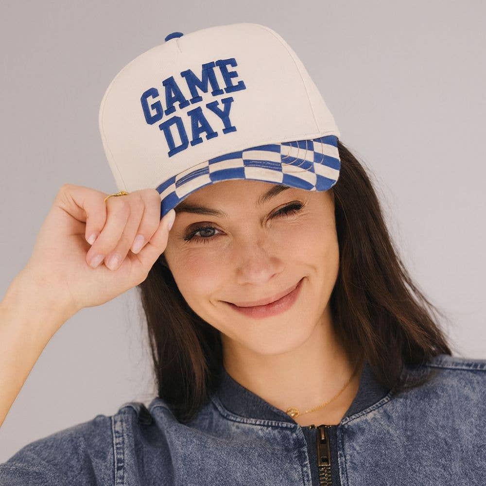 GAME DAY CHECKERED BASEBALL CAP, JHCS 021