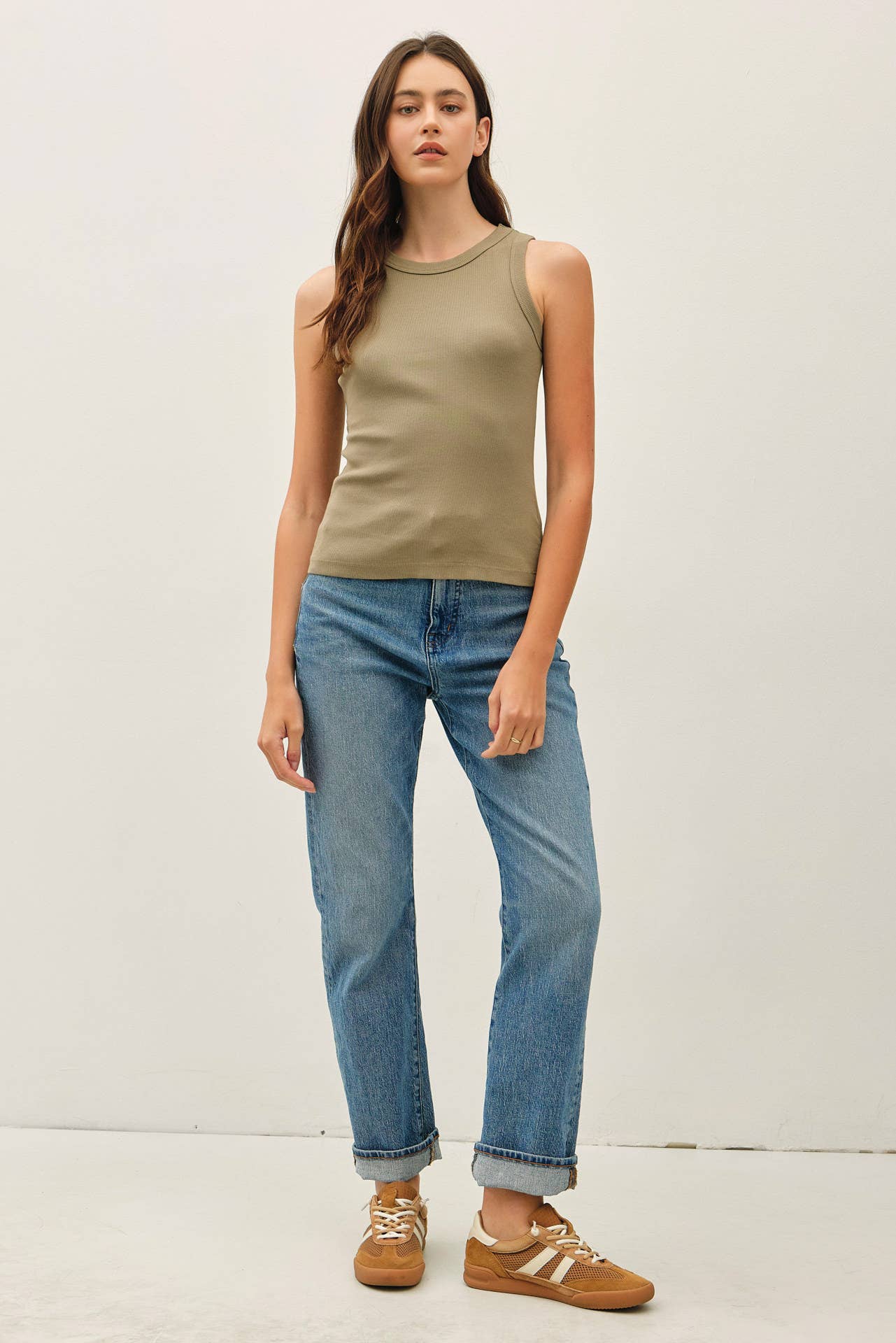 Round neck basic tank