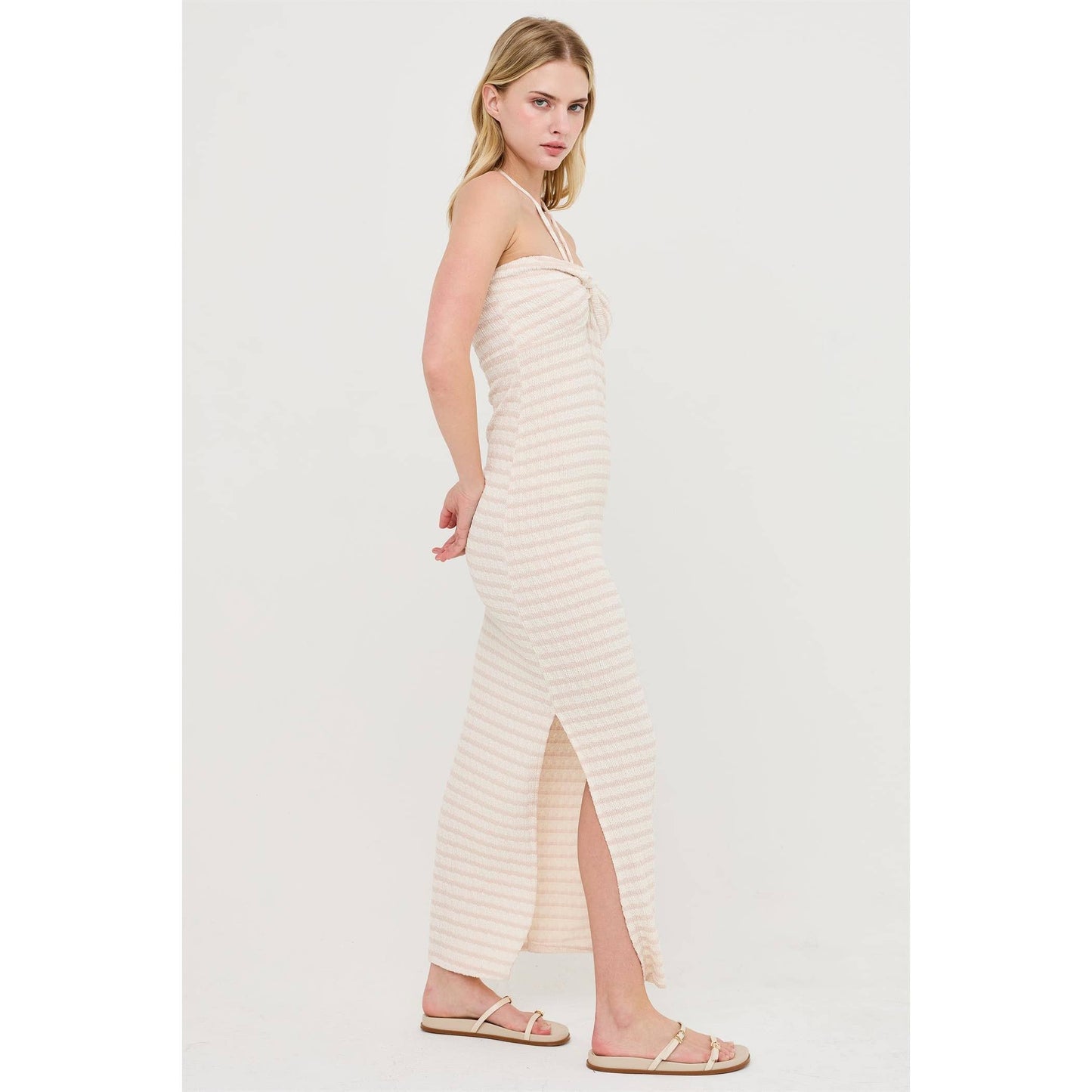 Halter Twist Midi Dress