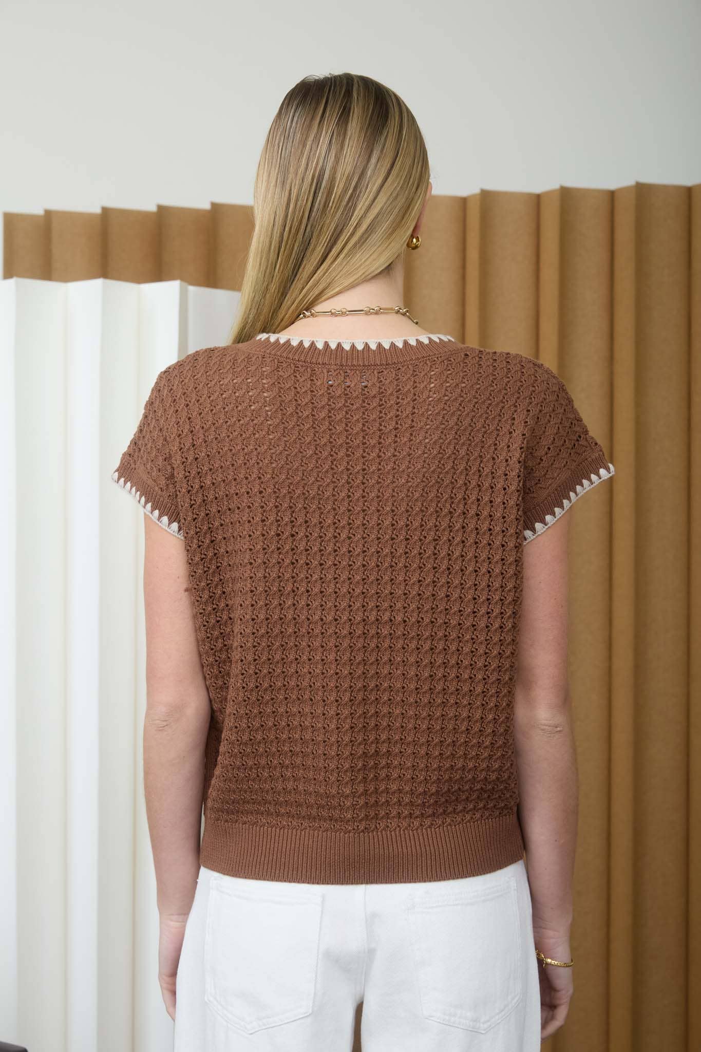 Contrast trim sweater