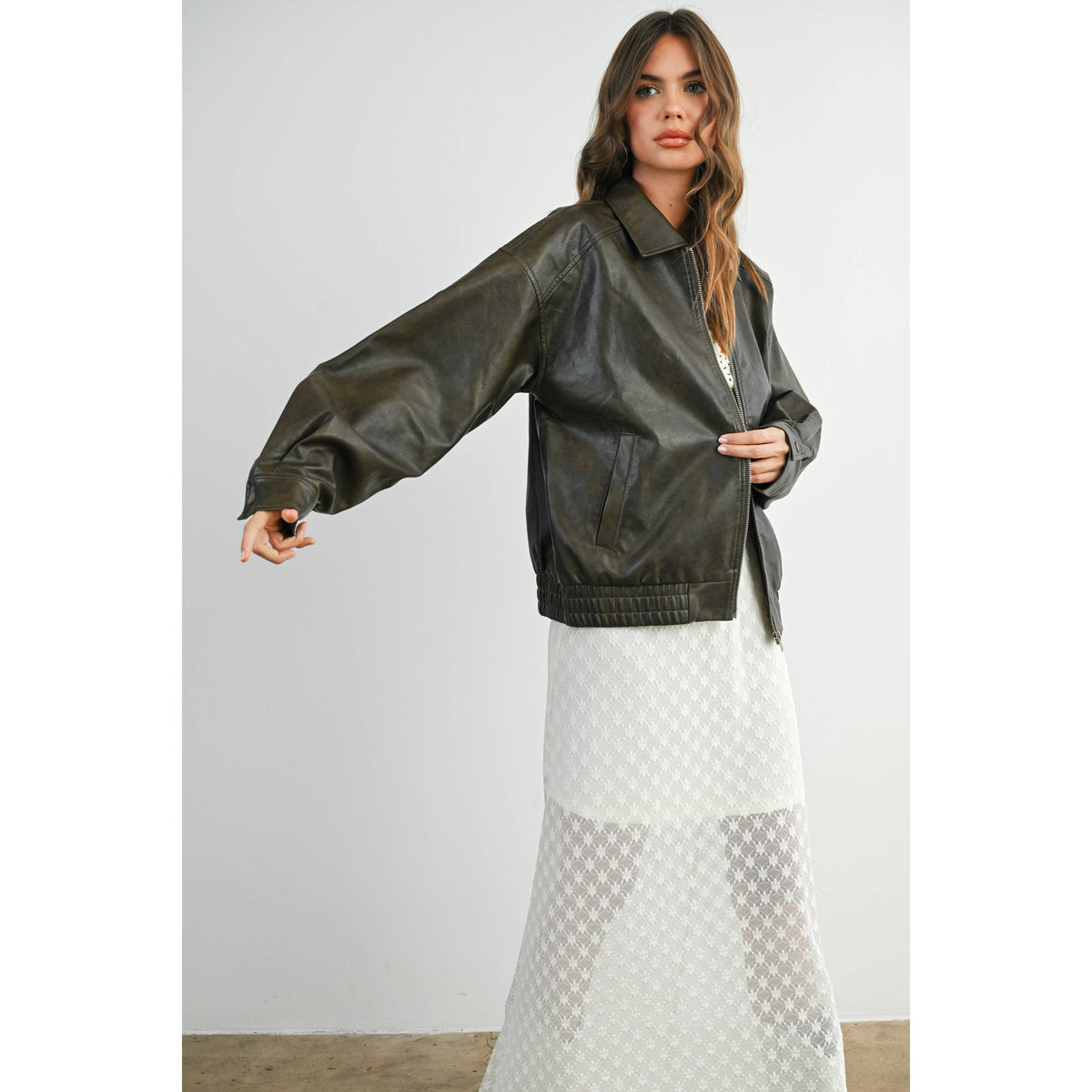 Zip up Leather jacket