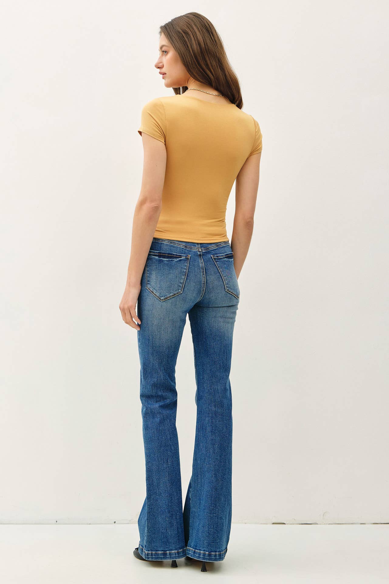 SQUARE NECK KNIT TEE
