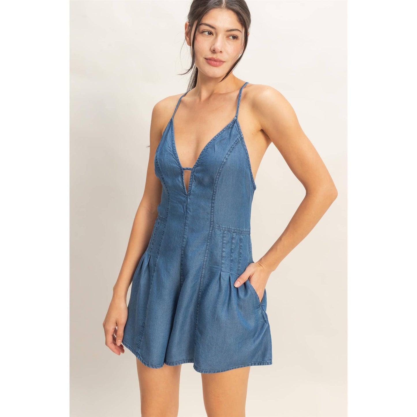 Denim Romper