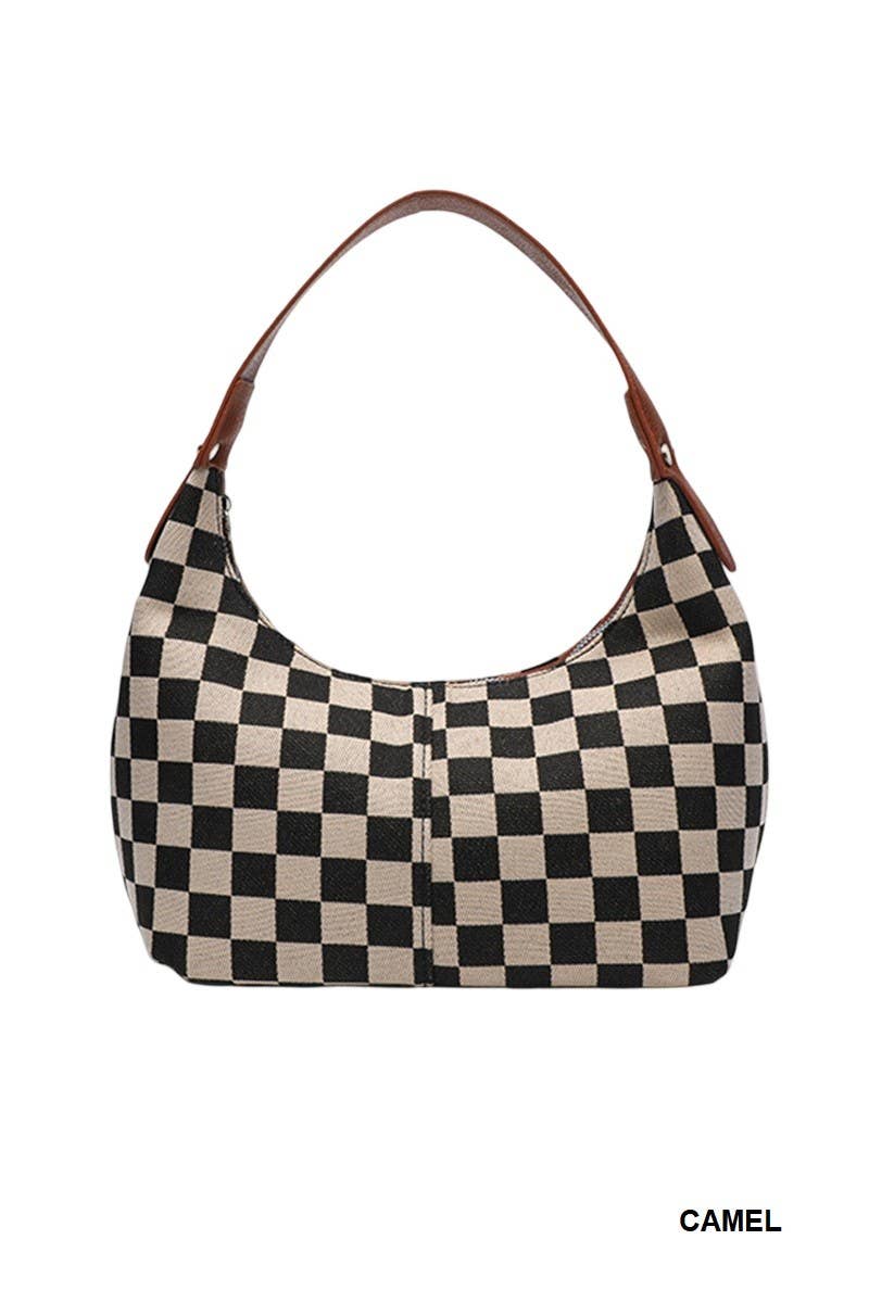 Checkered Underarm Shoulder Handbag