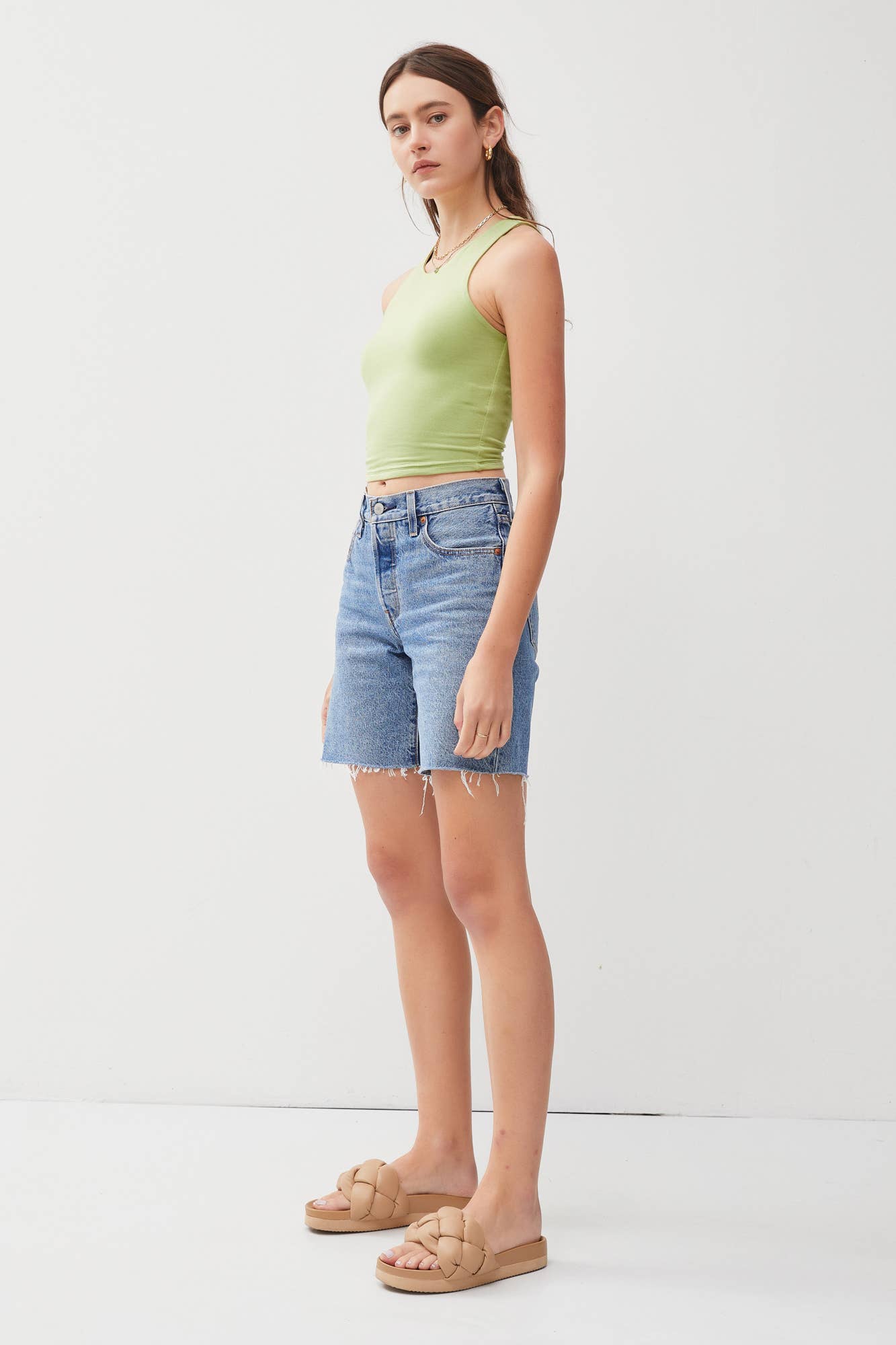 HIGH NECK CROPPED TANK
