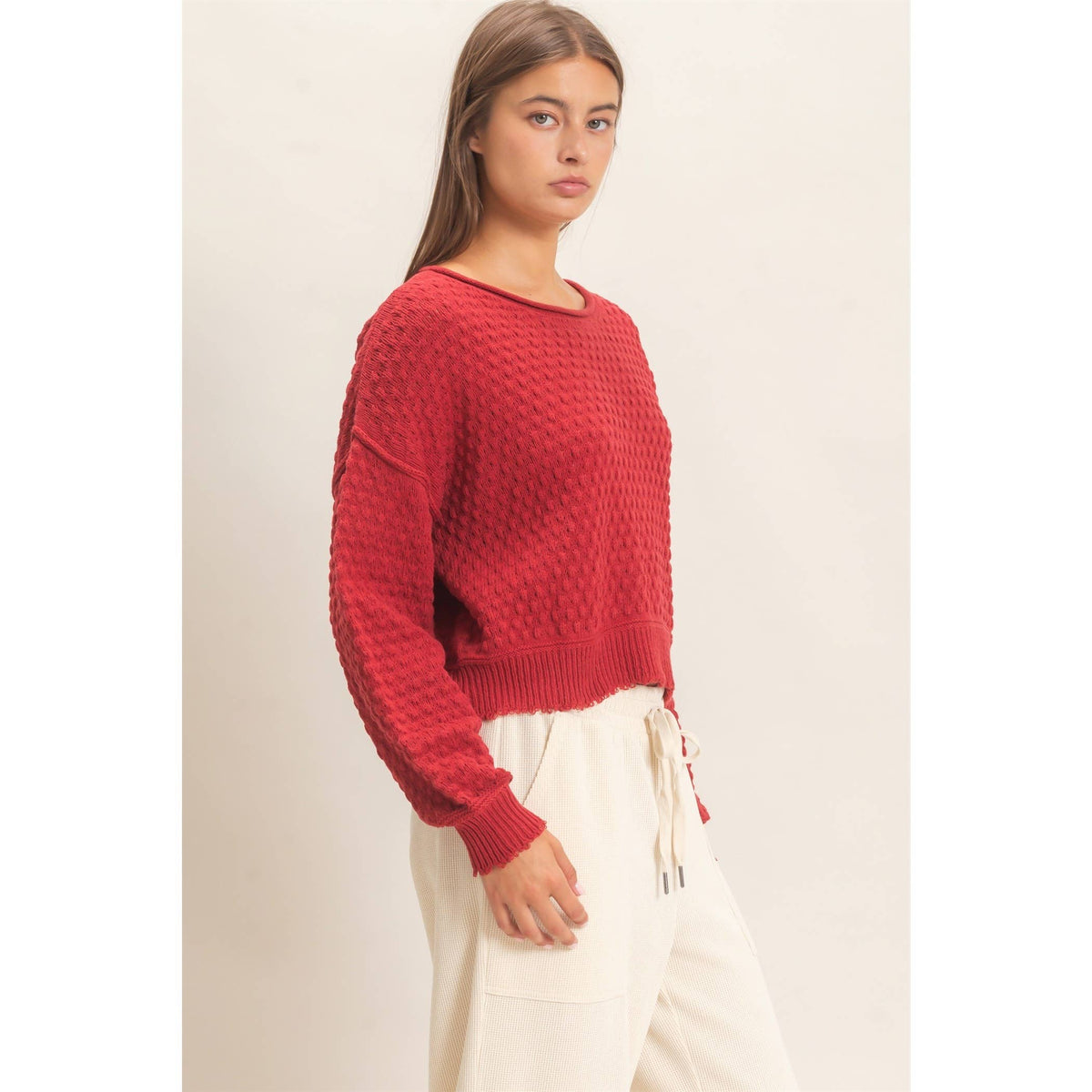 Boat Neck distressed Sweater