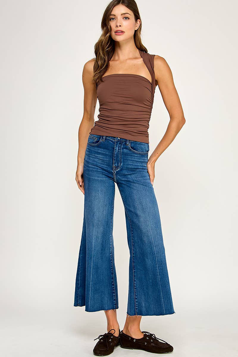 CONTOUR RUCHED SQUARENECK TANK