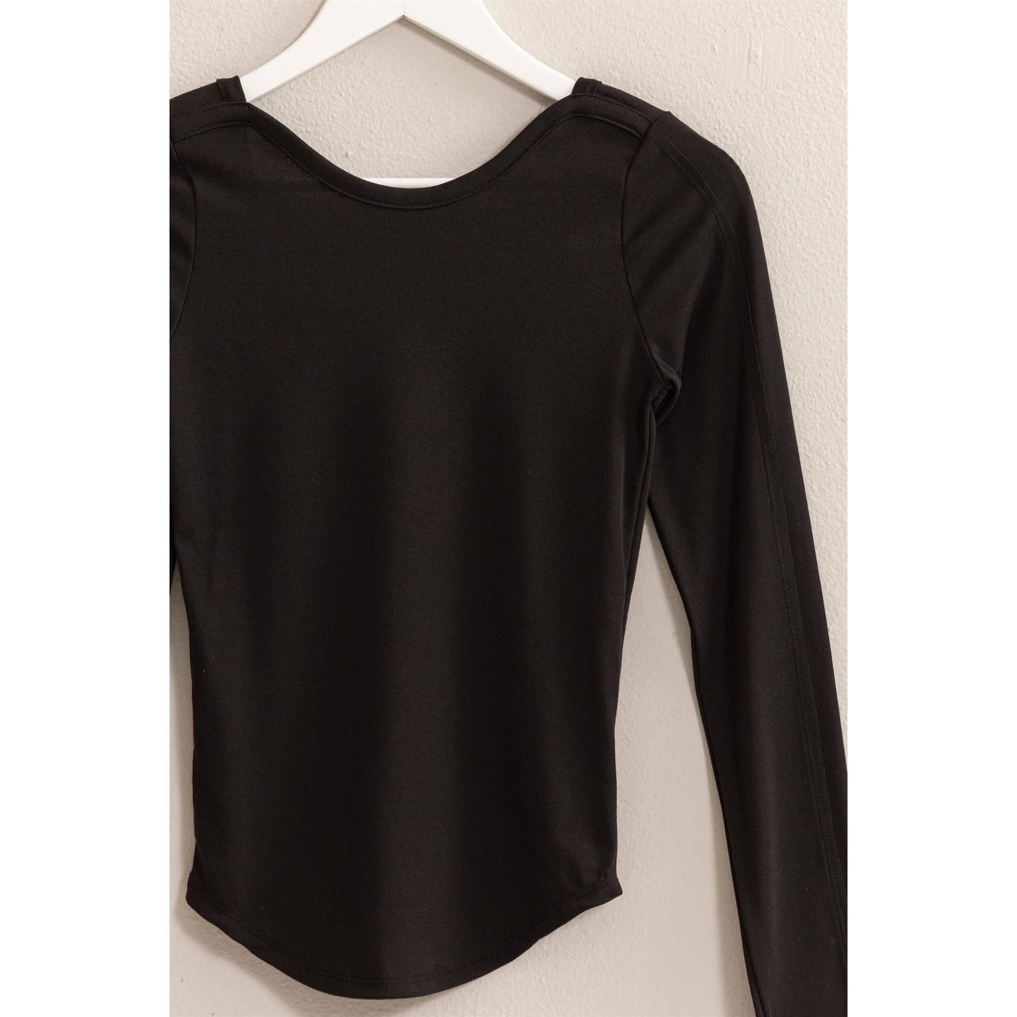 low scoop back long sleeve