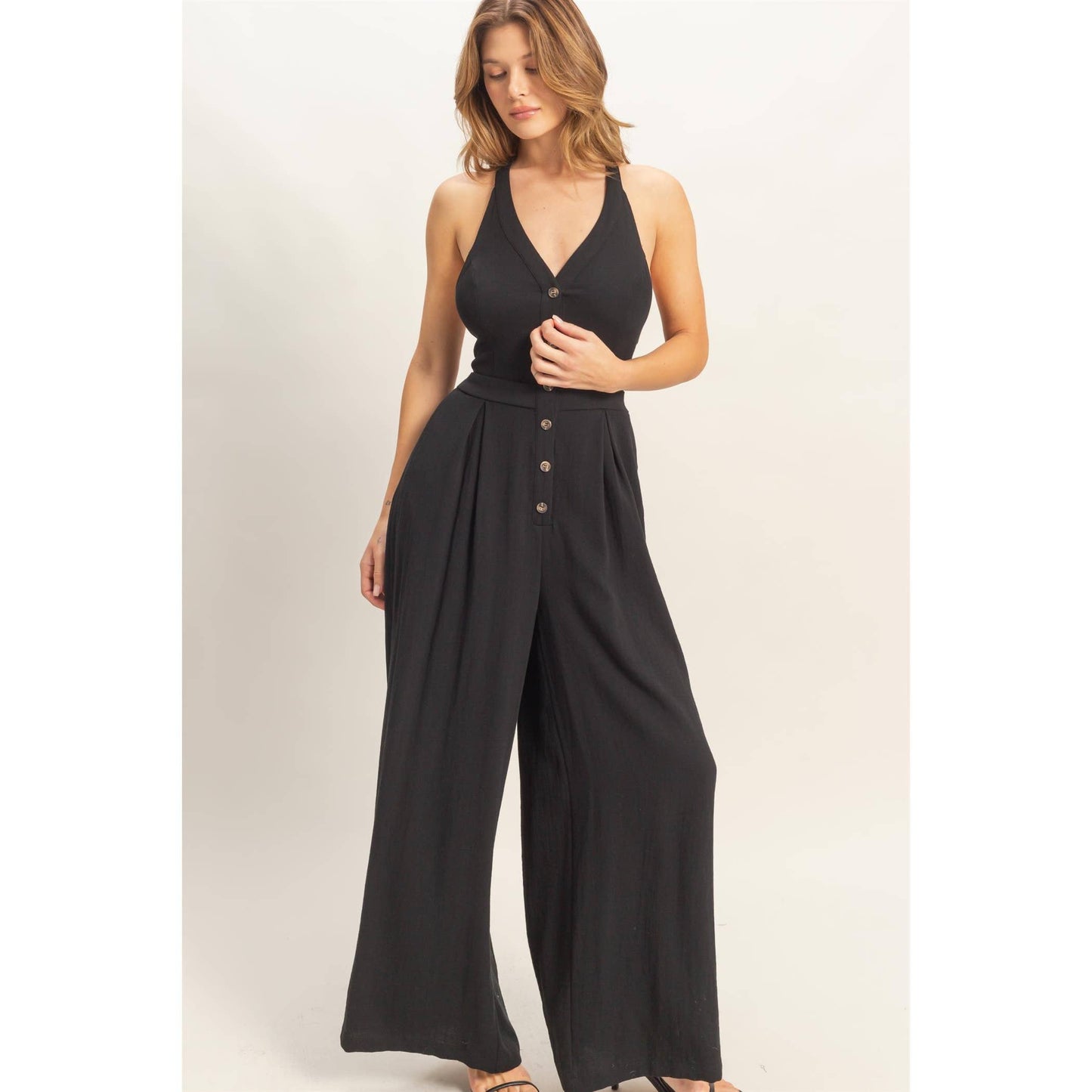 Halter Button Jumpsuit