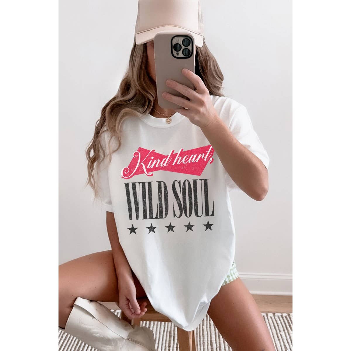 KIND HEART WILD SOUL OVERSIZED MINERAL GRAPHIC TEE