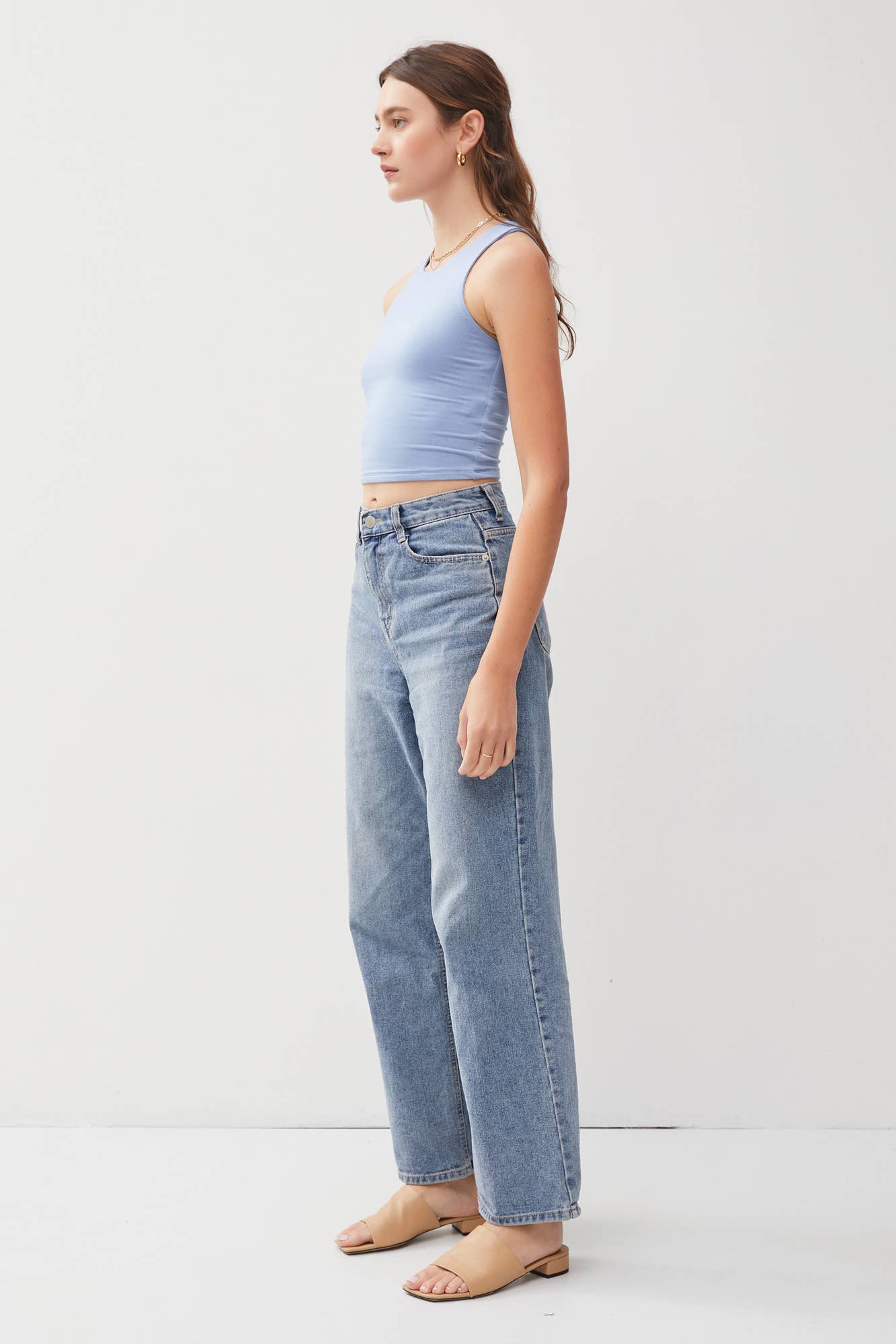 HIGH NECK CROPPED TANK