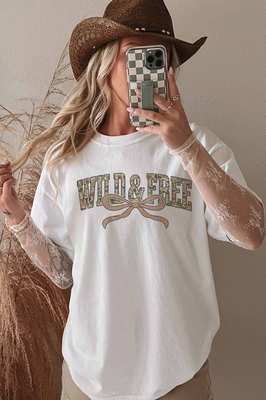 WILD FREE BOW OVERSIZED TEE