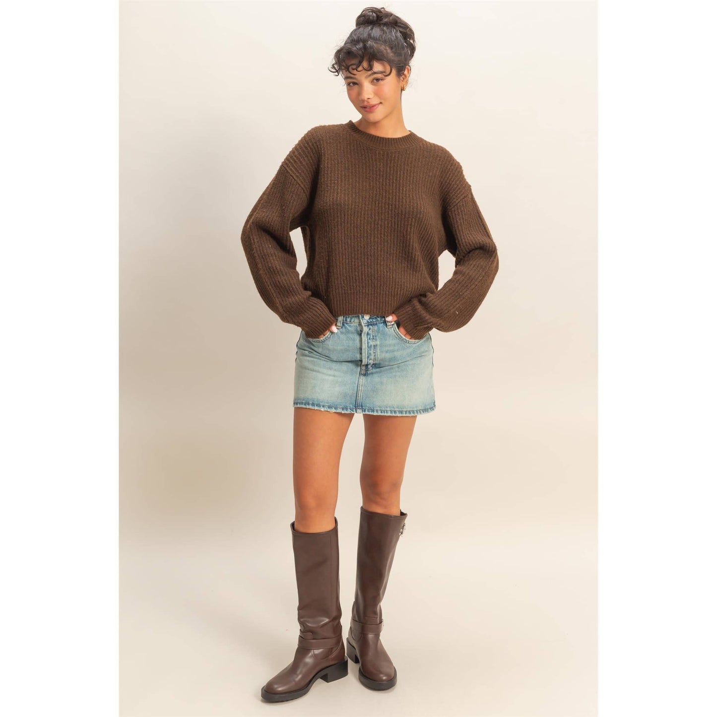 Pink Crew Neck Sweater