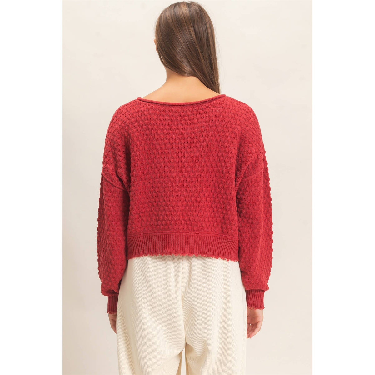 Boat Neck distressed Sweater