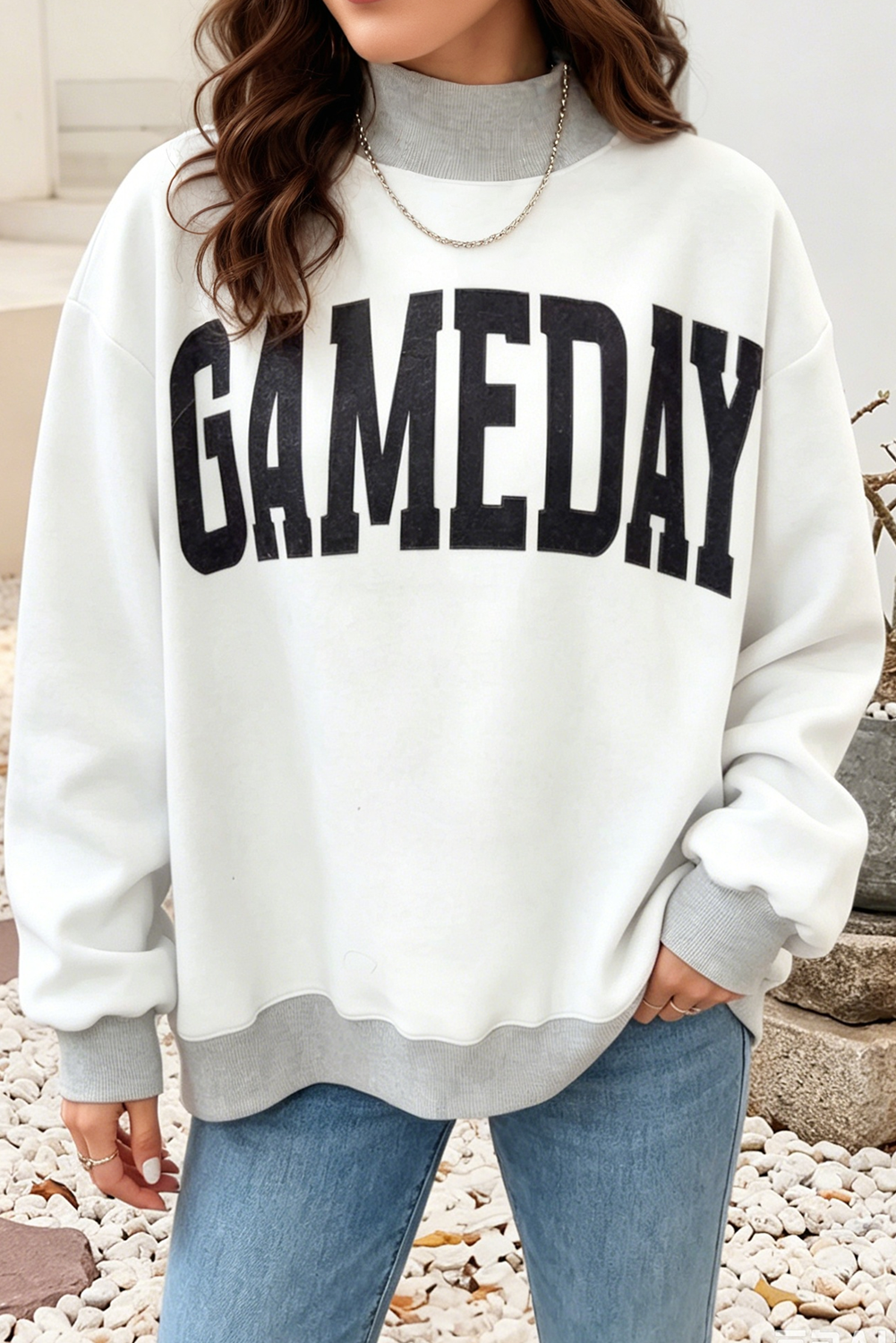 FOOTBALL / GAMEDAY Reversible Mock Neck Sweatshirt