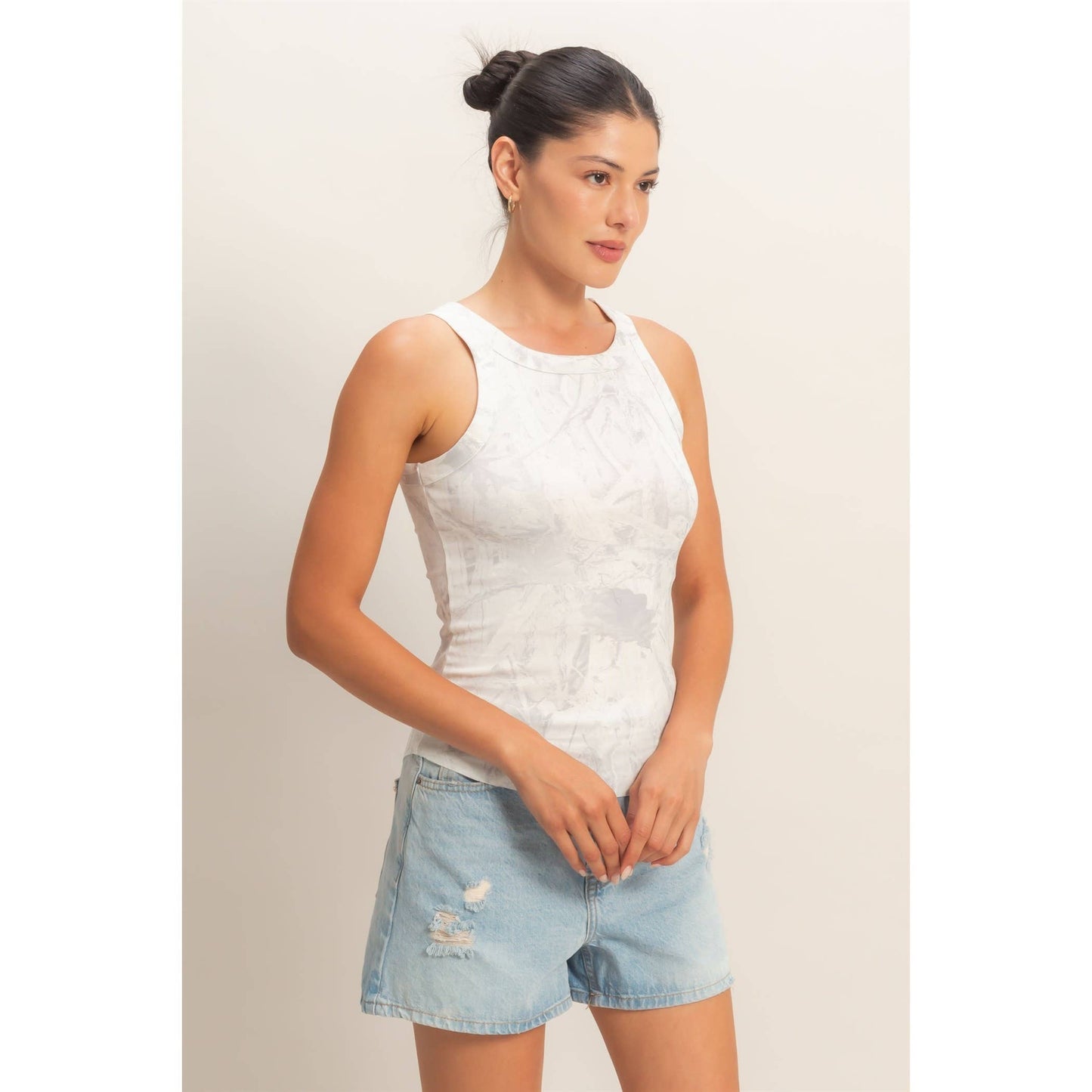 Camo ribbed tank