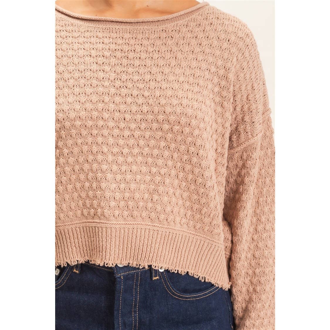 Boat Neck distressed Sweater