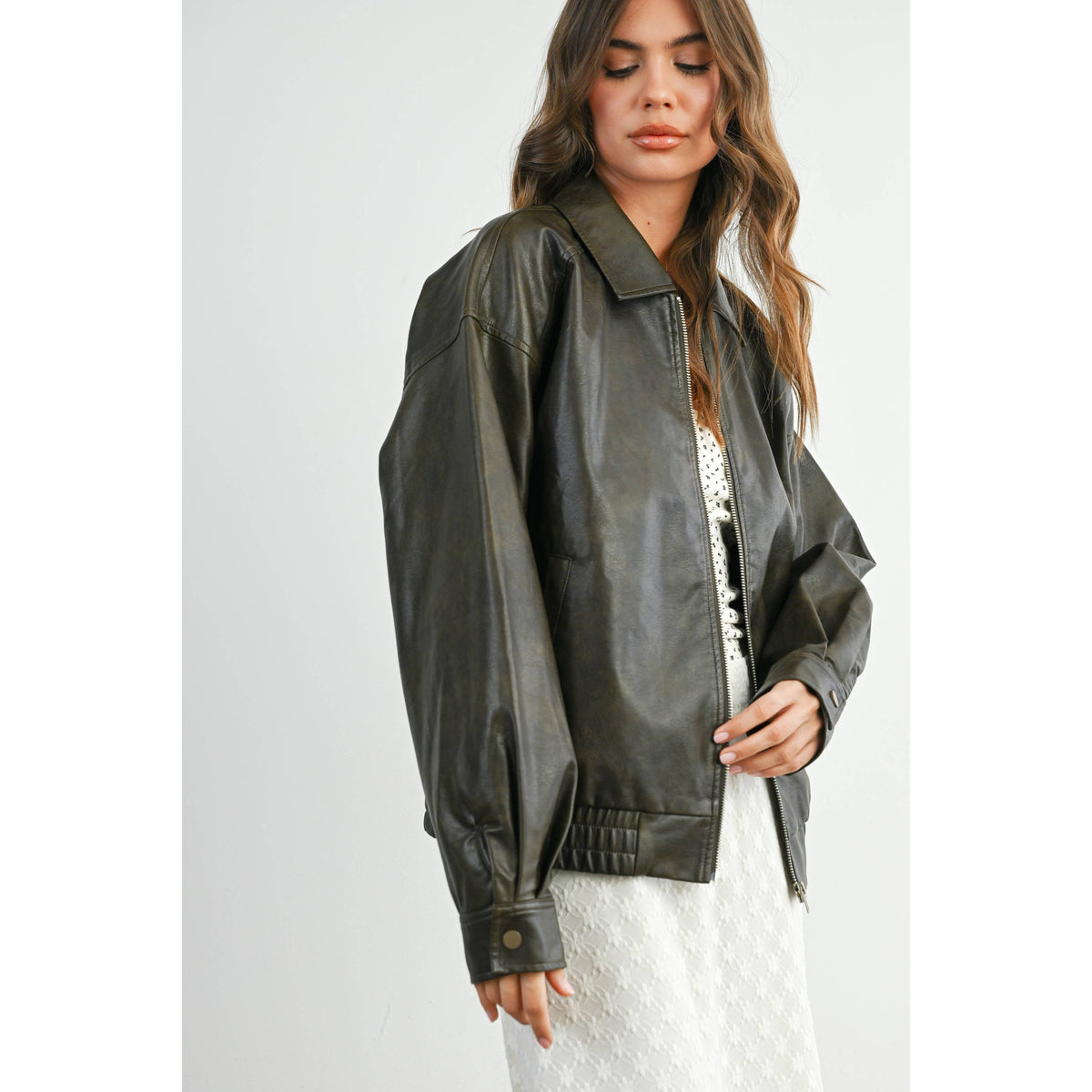Zip up Leather jacket