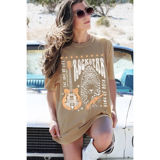 ROCKSTAR LEOPARD OVERSIZED GRAPHIC TEE