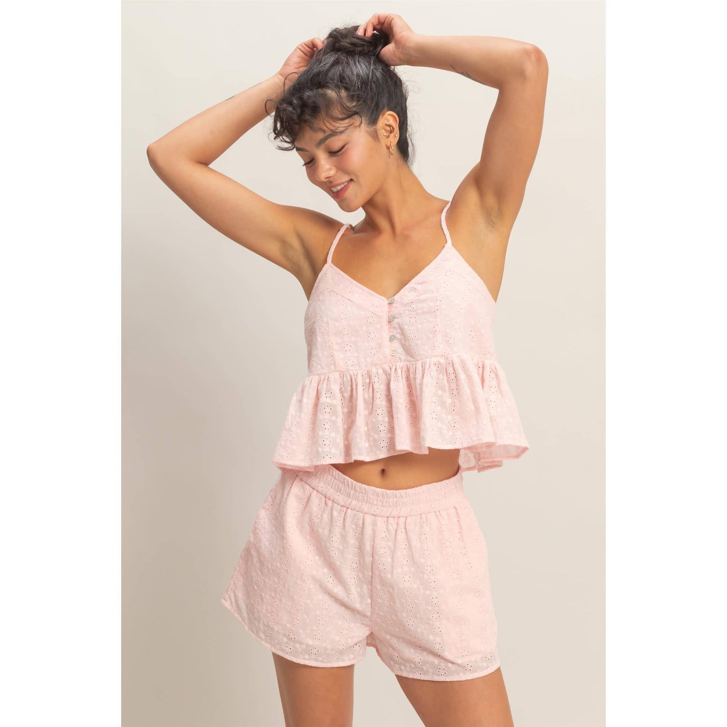 Button Peplum Top