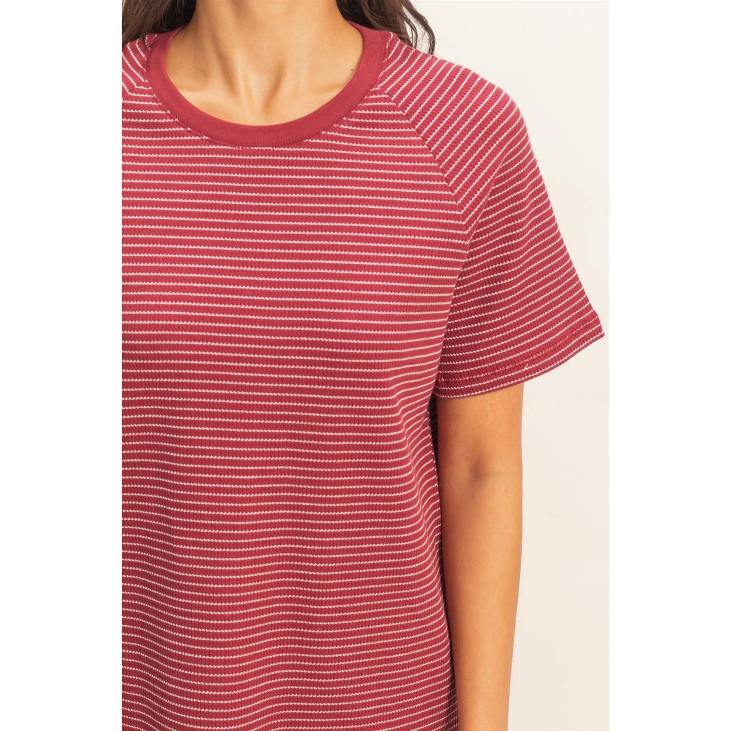 Striped thermal tee