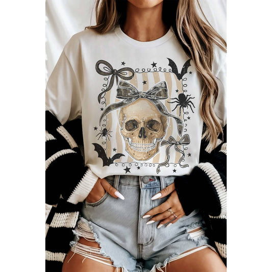 COQUETTE HALLOWEEN SKULL Graphic Tee