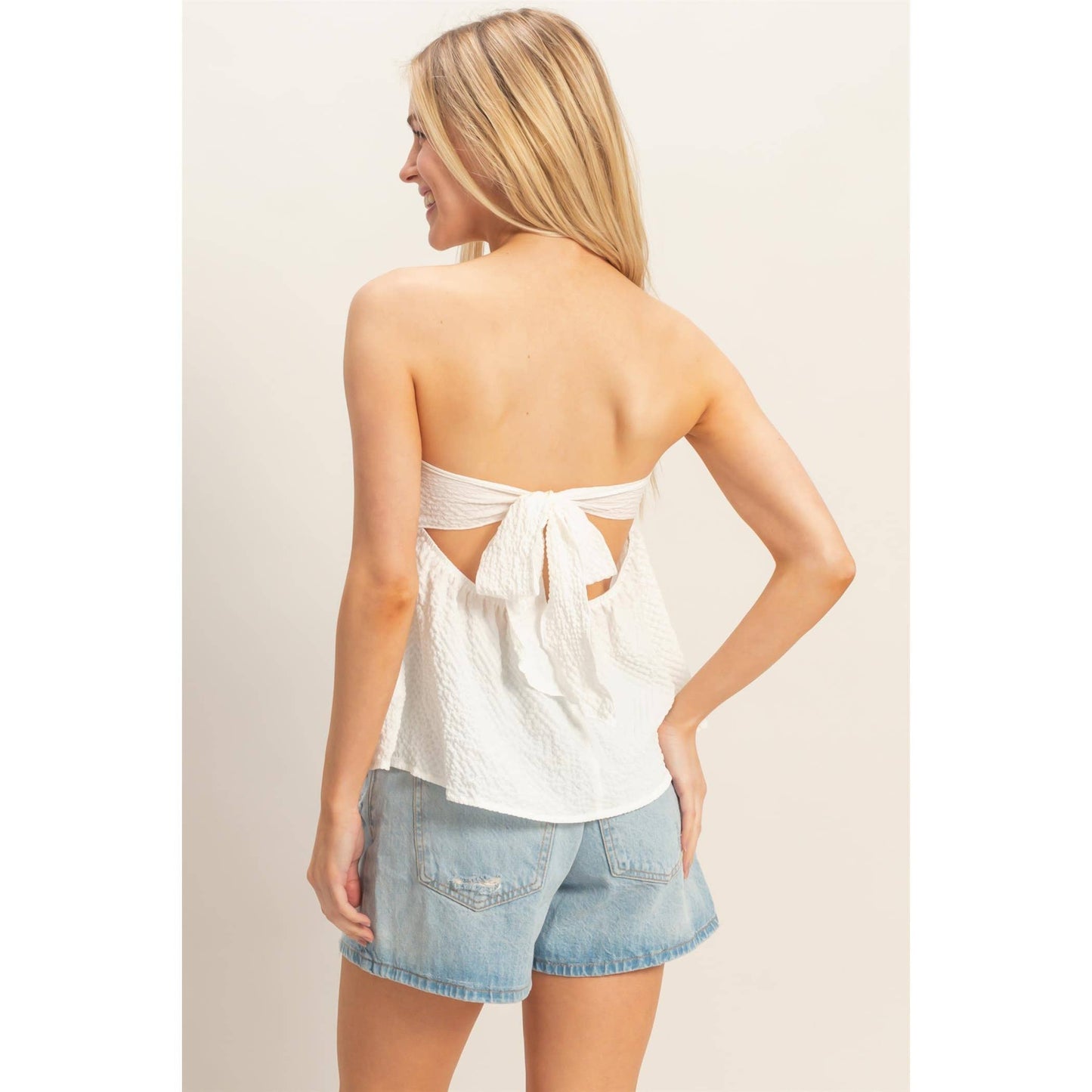 Tie back tube top