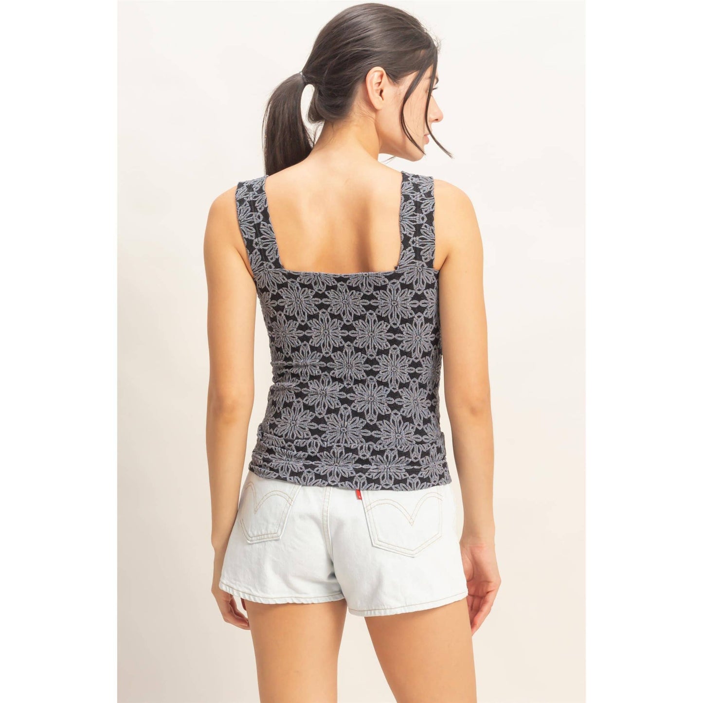 Floral Jacquard Tank