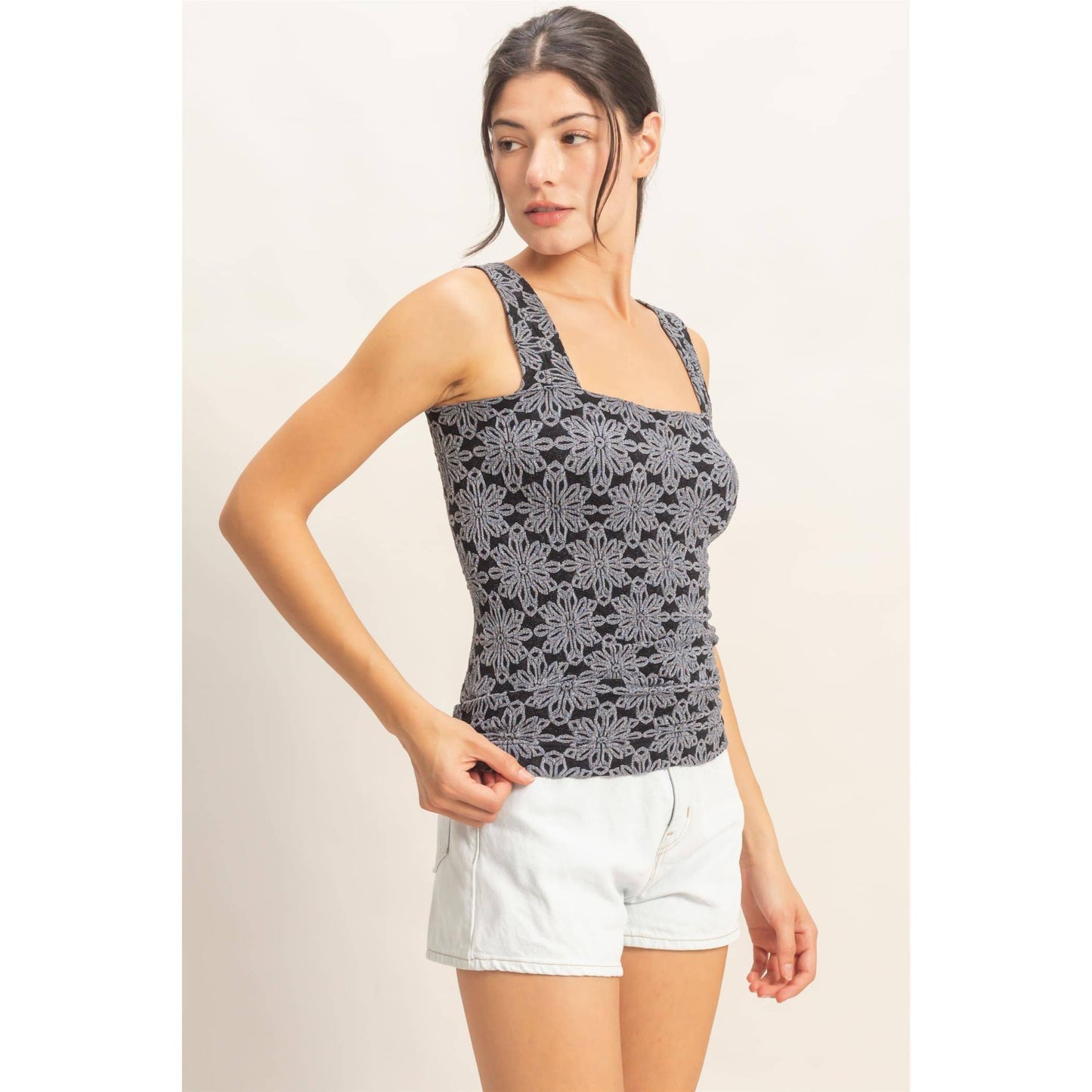 Floral Jacquard Tank