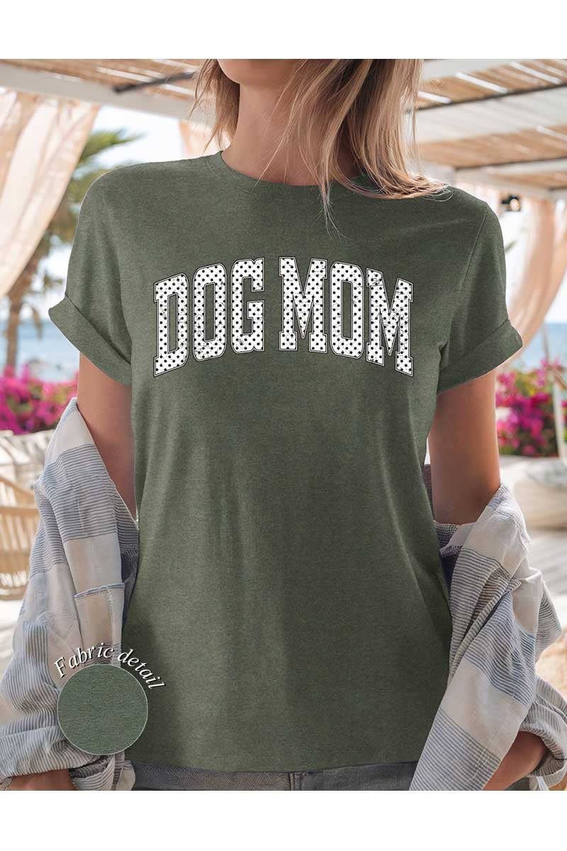Dog Mom Polka Dot Graphic Heavy Cotton Tee