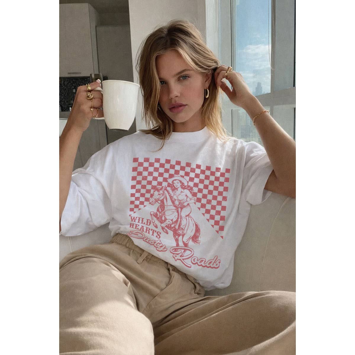 WILD HEARTS OVERSIZED MINERAL GRAPHIC TEE