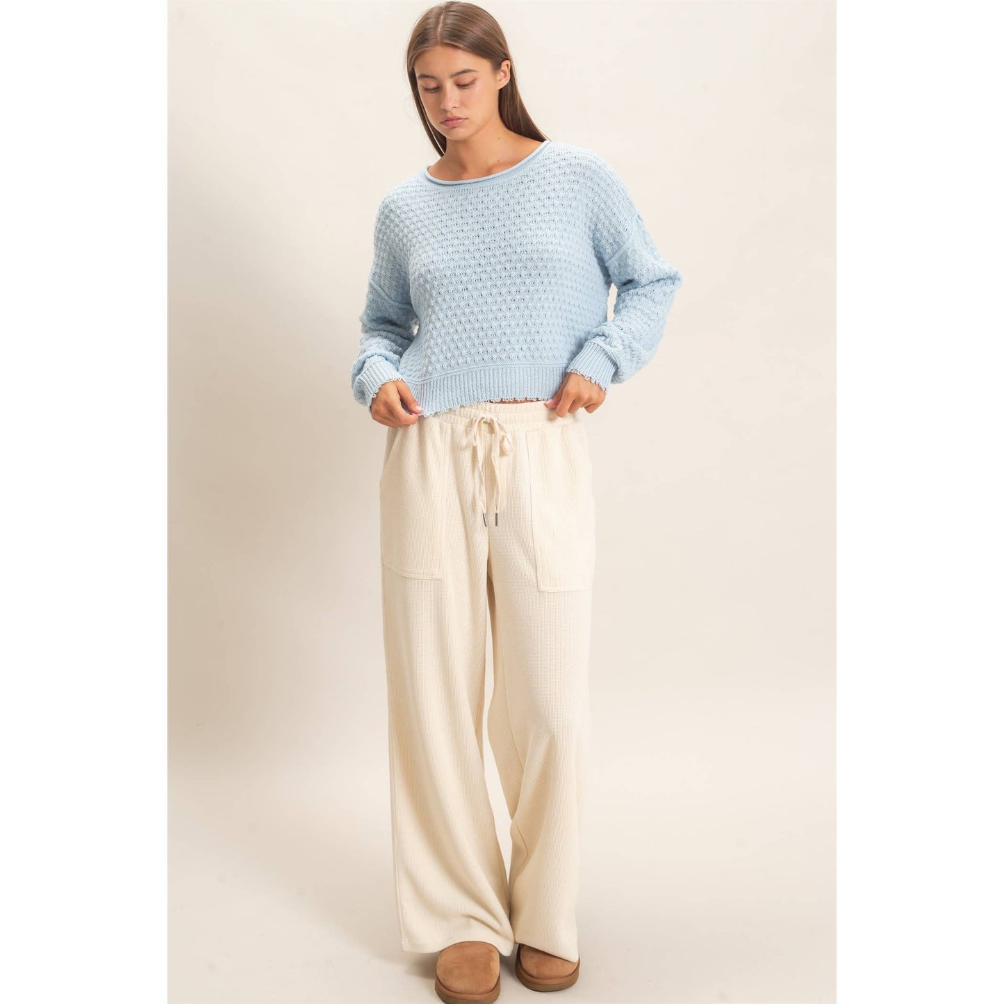 Boat Neck distressed Sweater