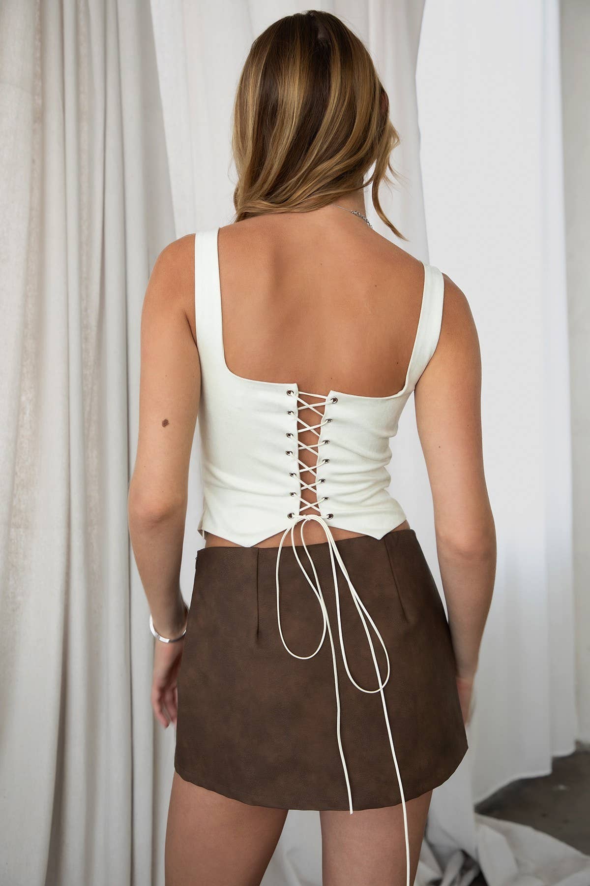 JESSIE Western Suede Corset Top