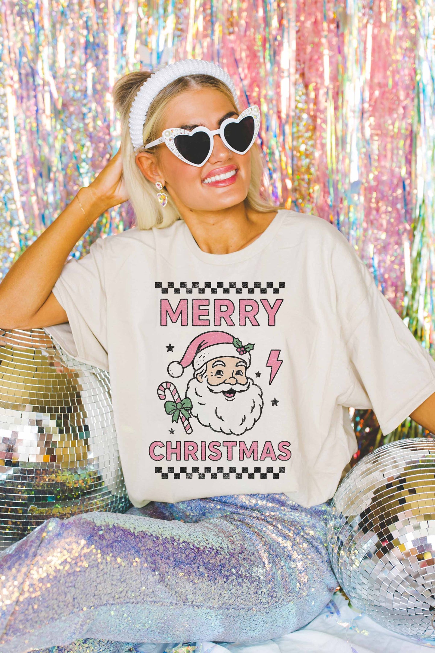 MERRY CHRISTMAS SANTA OVERSIZED TEE