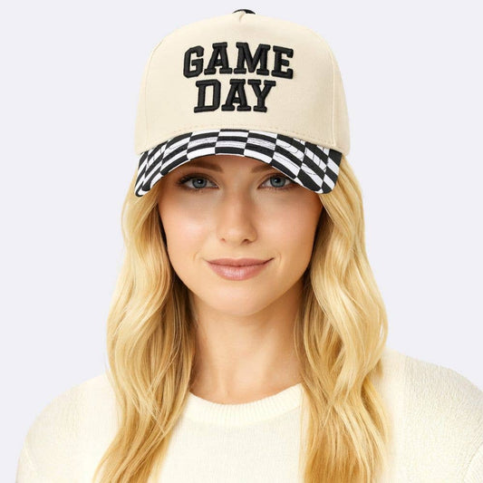 GAME DAY CHECKERED BASEBALL CAP, JHCS 021