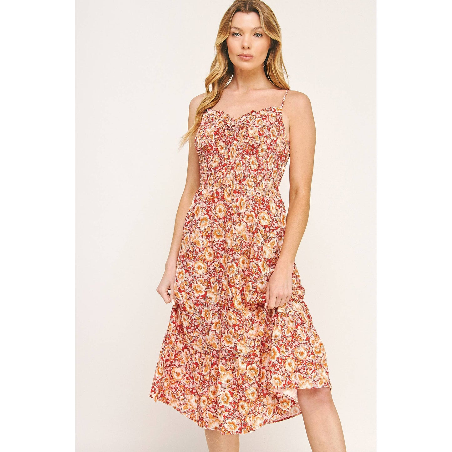 Floral resort midi dress