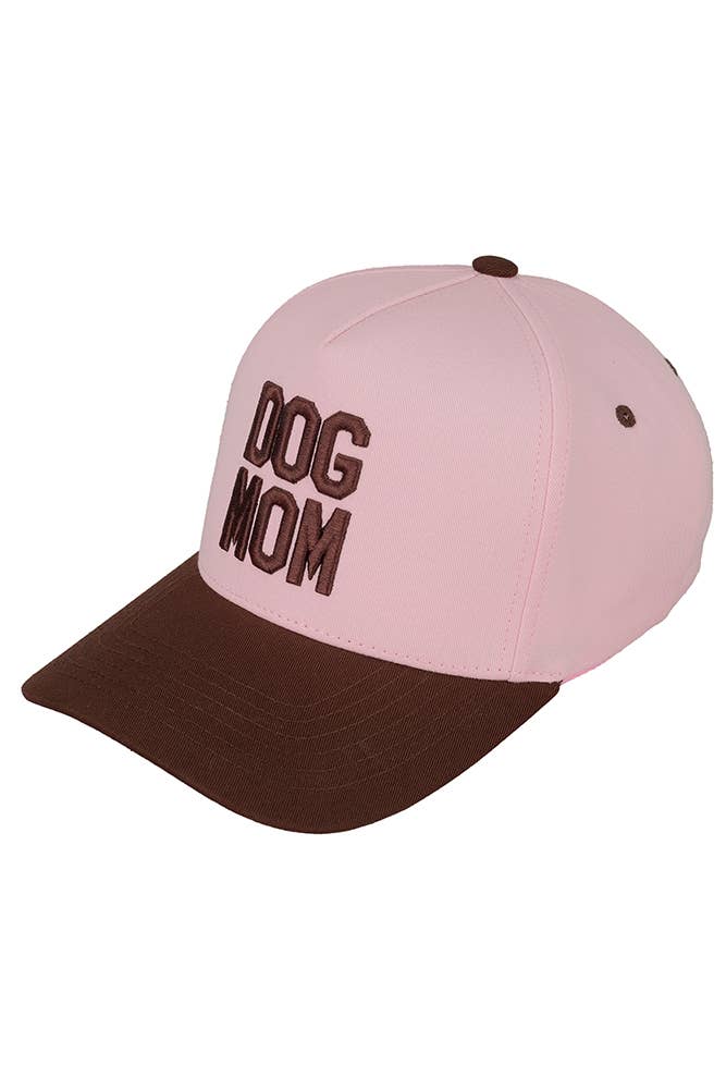 DOG MOM Embroidered Two Tone Trucker Cap