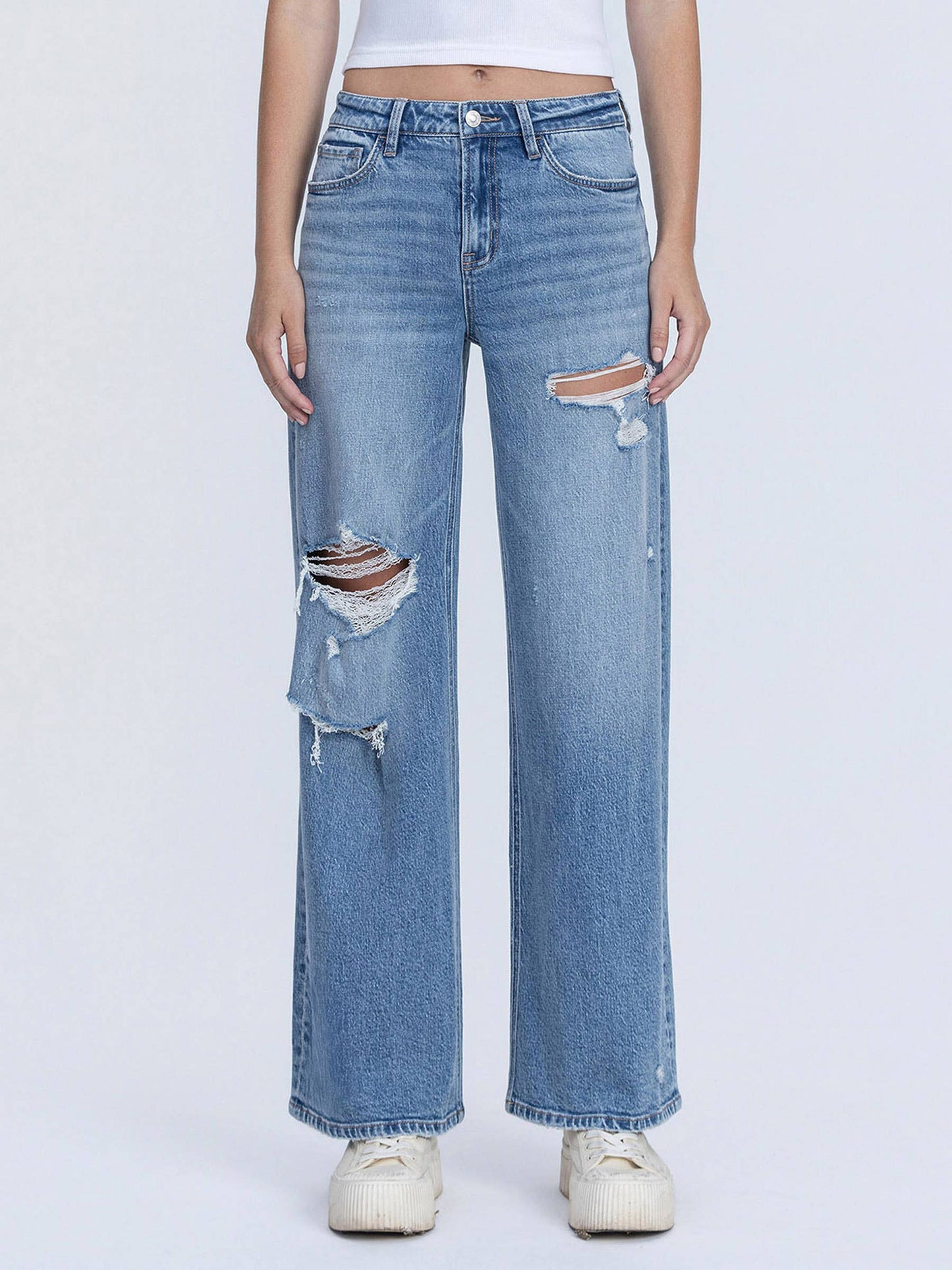 HIGH RISE WIDE LEG JEANS T7248