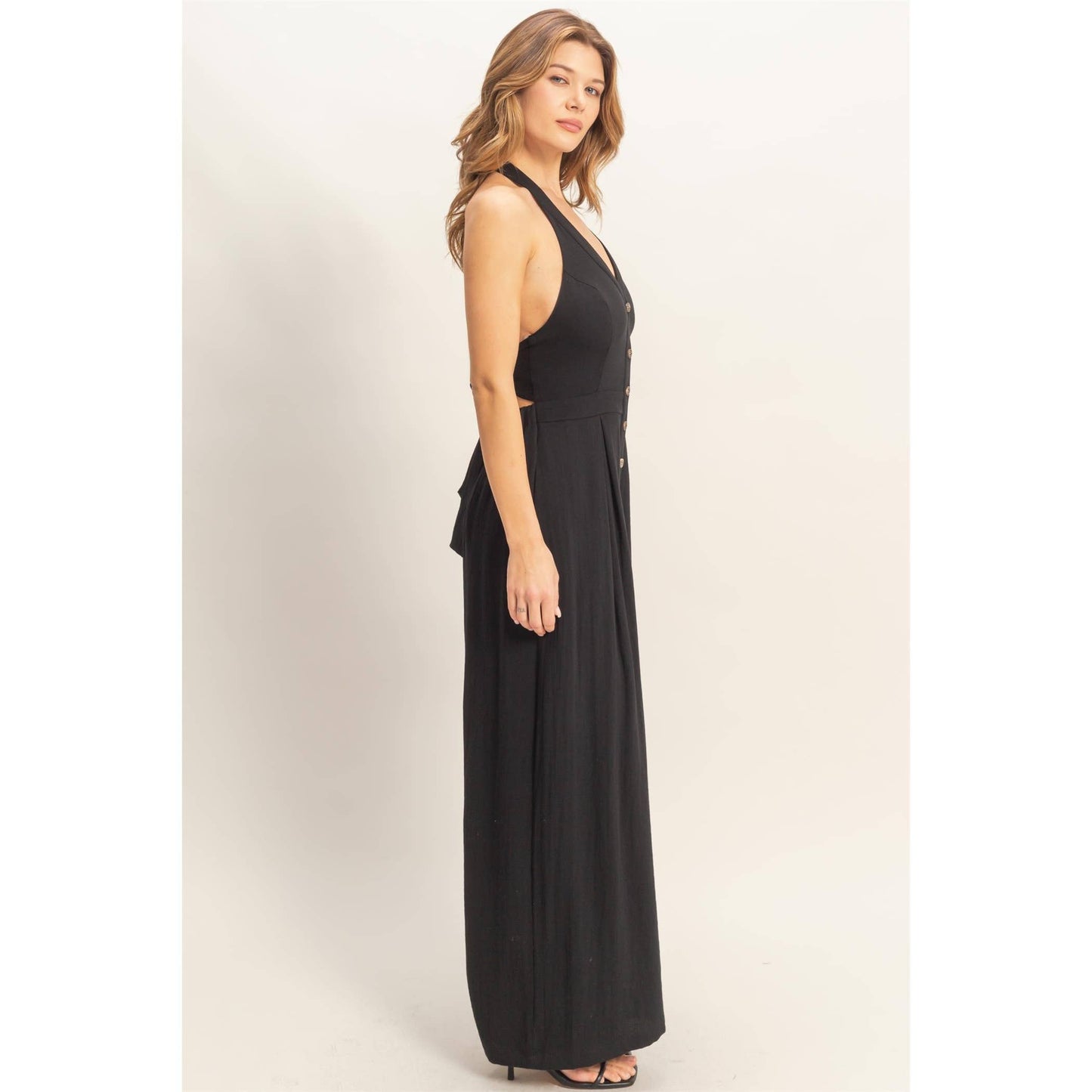 Halter Button Jumpsuit