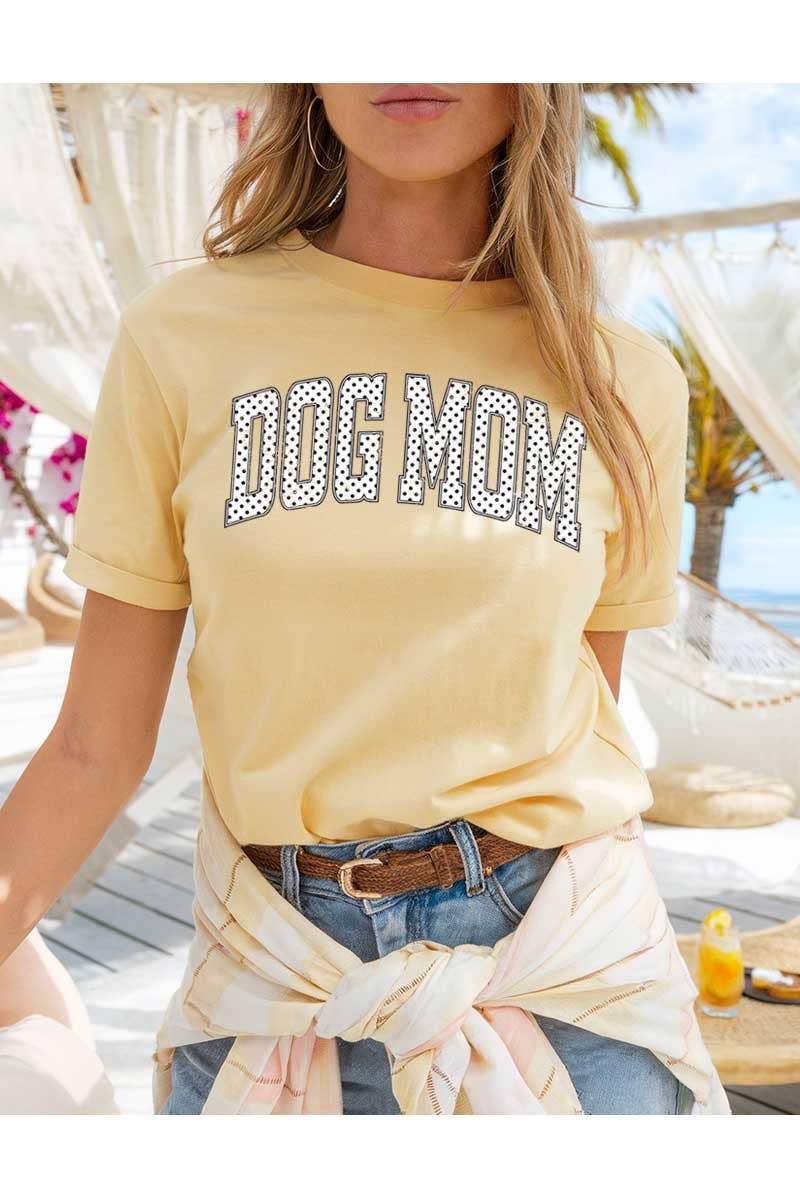 Dog Mom Polka Dot Graphic Heavy Cotton Tee