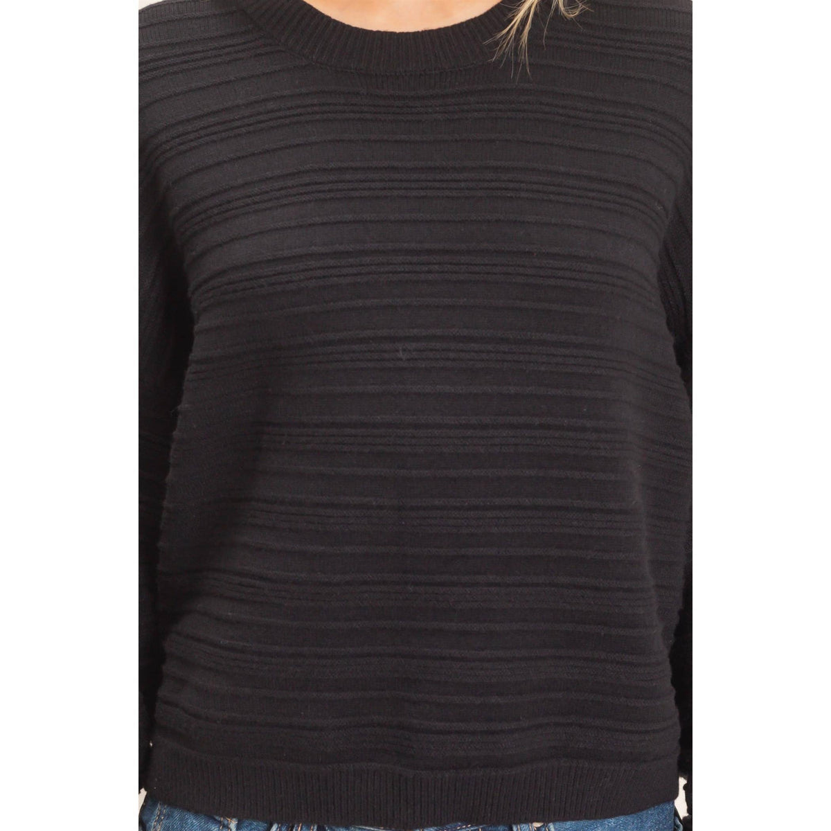 Textured Crew Neck Sweater