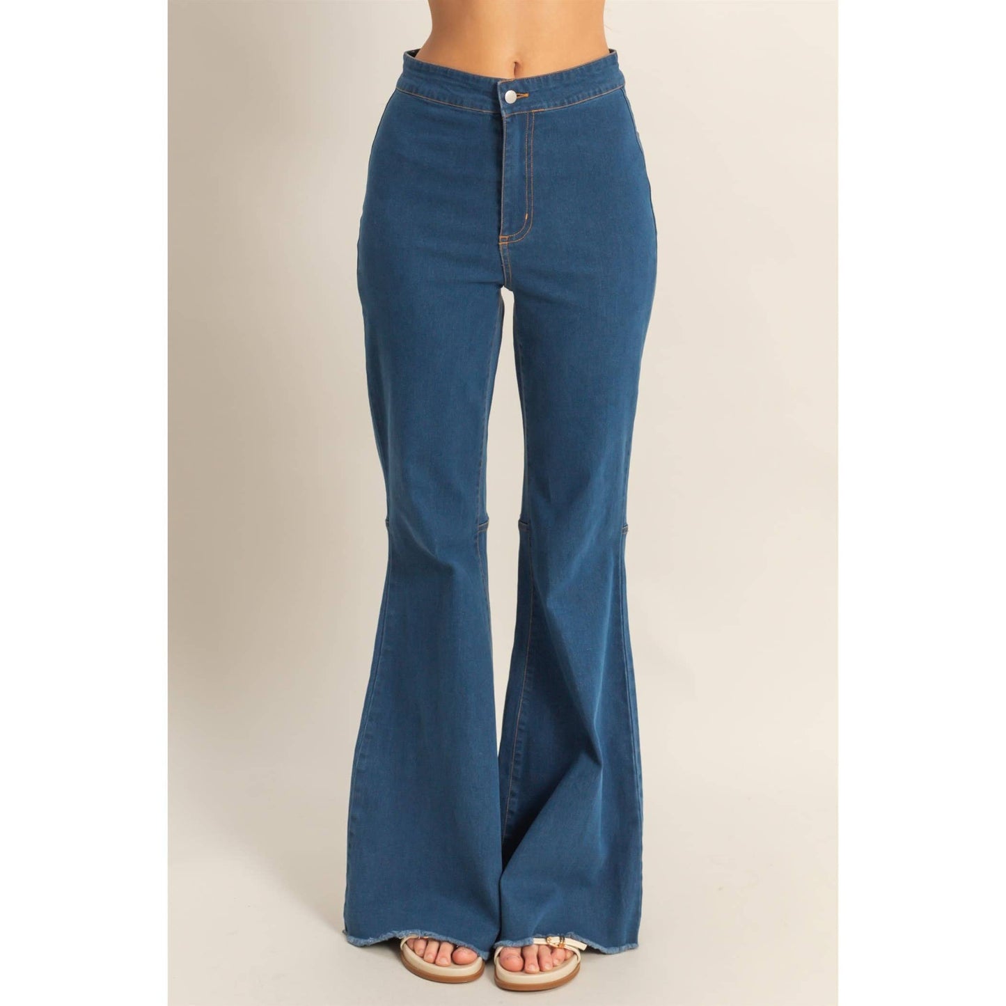 High-Waist  Denim Flared Pants